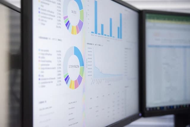 Data analytics visualisation showing team collaboration